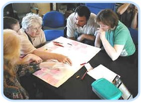 IDEAS members sitting around a table